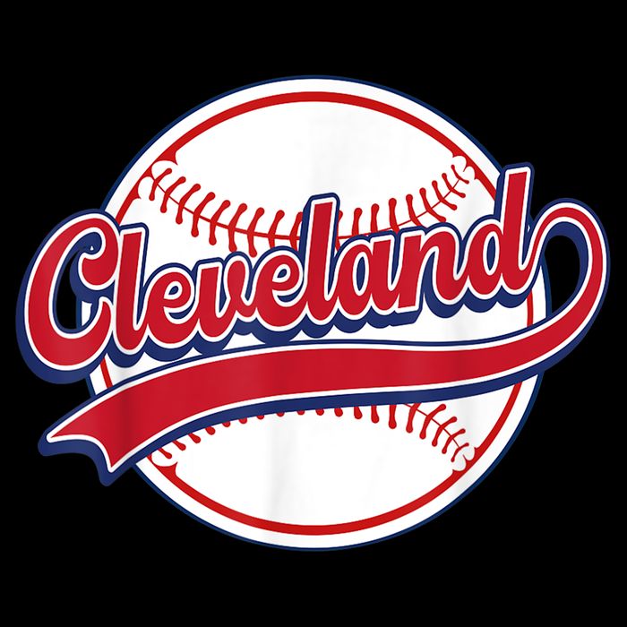 Vintage Cleveland Cityscape Baseball Lover Player And Fans Womens T-Shirt