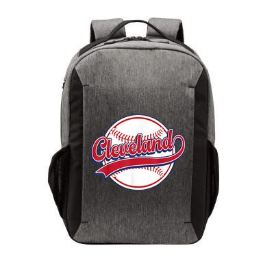 Vintage Cleveland Cityscape Baseball Lover Player And Fans Vector Backpack