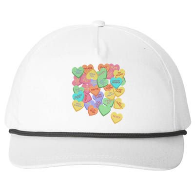 Vintage Candy Conversation Hearts Nti Valentines Day Gift Snapback Five-Panel Rope Hat