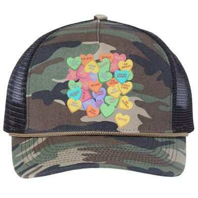 Vintage Candy Conversation Hearts Nti Valentines Day Gift Retro Rope Trucker Hat Cap