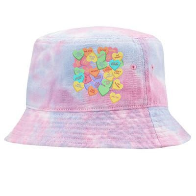 Vintage Candy Conversation Hearts Nti Valentines Day Gift Tie-Dyed Bucket Hat