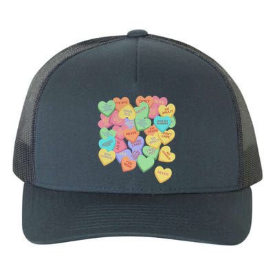 Vintage Candy Conversation Hearts Nti Valentines Day Gift Yupoong Adult 5-Panel Trucker Hat