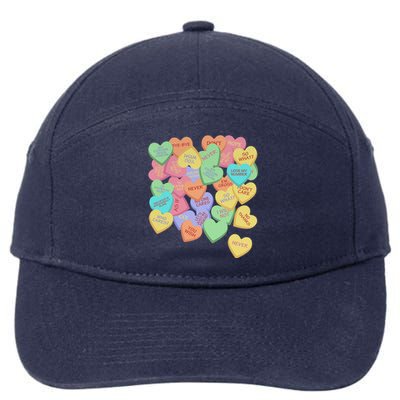 Vintage Candy Conversation Hearts Nti Valentines Day Gift 7-Panel Snapback Hat