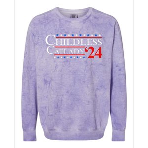 Vote Childless Catlady 2024 Colorblast Crewneck Sweatshirt