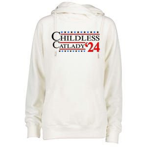 Vote Childless Catlady 2024 Womens Funnel Neck Pullover Hood