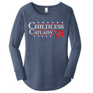 Vote Childless Catlady 2024 Women's Perfect Tri Tunic Long Sleeve Shirt