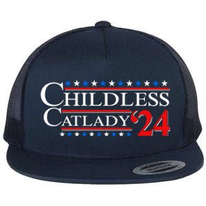 Vote Childless Catlady 2024 Flat Bill Trucker Hat