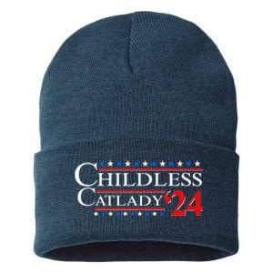 Vote Childless Catlady 2024 Sustainable Knit Beanie