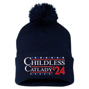 Vote Childless Catlady 2024 Pom Pom 12in Knit Beanie