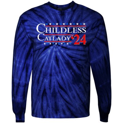 Vote Childless Catlady 2024 Tie-Dye Long Sleeve Shirt