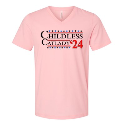 Vote Childless Catlady 2024 V-Neck T-Shirt