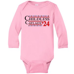 Vote Childless Catlady 2024 Baby Long Sleeve Bodysuit