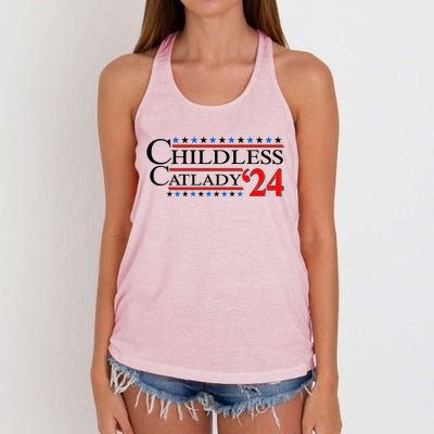 Vote Childless Catlady 2024 Women's Knotted Racerback Tank