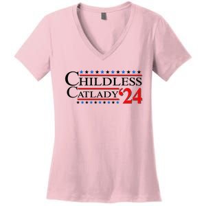 Vote Childless Catlady 2024 Women's V-Neck T-Shirt