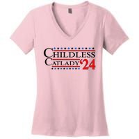 Vote Childless Catlady 2024 Women's V-Neck T-Shirt