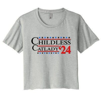 Vote Childless Catlady 2024 Women's Crop Top Tee