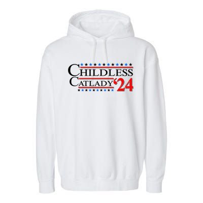 Vote Childless Catlady 2024 Garment-Dyed Fleece Hoodie