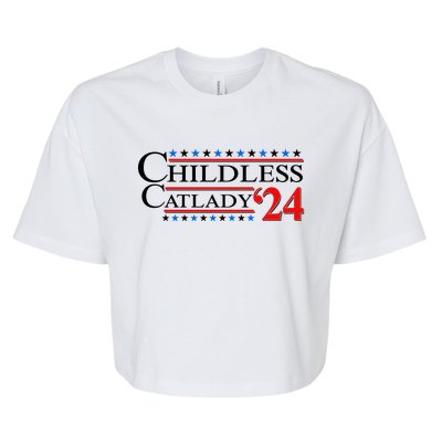 Vote Childless Catlady 2024 Bella+Canvas Jersey Crop Tee