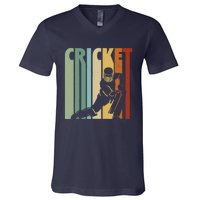 Vintage Cricket Cricket Player V-Neck T-Shirt