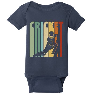 Vintage Cricket Cricket Player Baby Bodysuit