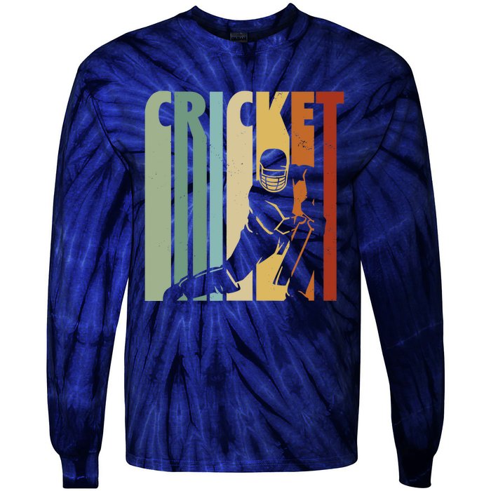 Vintage Cricket Cricket Player Tie-Dye Long Sleeve Shirt