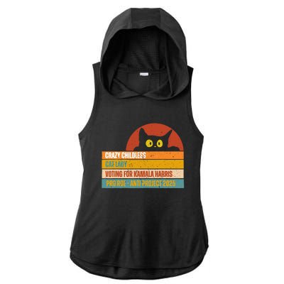 Vintage Childless Cat Ladies For Kamala Harris President 47 Ladies PosiCharge Tri-Blend Wicking Draft Hoodie Tank