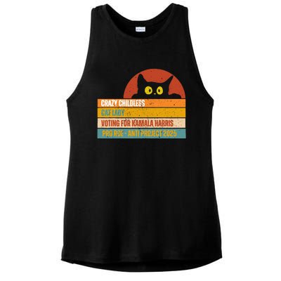 Vintage Childless Cat Ladies For Kamala Harris President 47 Ladies PosiCharge Tri-Blend Wicking Tank