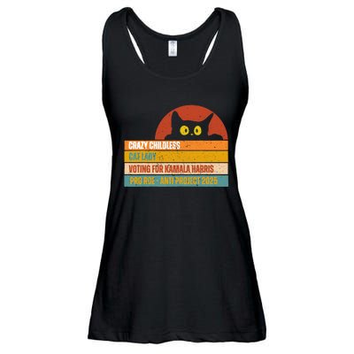 Vintage Childless Cat Ladies For Kamala Harris President 47 Ladies Essential Flowy Tank