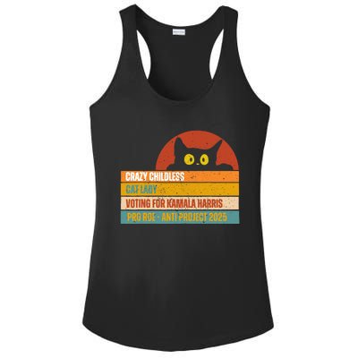 Vintage Childless Cat Ladies For Kamala Harris President 47 Ladies PosiCharge Competitor Racerback Tank