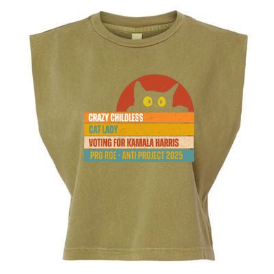 Vintage Childless Cat Ladies For Kamala Harris President 47 Garment-Dyed Women's Muscle Tee