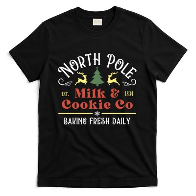 Vintage Christmas Company North Pole Milk And Cookie Co T-Shirt