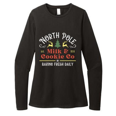 Vintage Christmas Company North Pole Milk And Cookie Co Womens CVC Long Sleeve Shirt