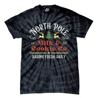 Vintage Christmas Company North Pole Milk And Cookie Co Tie-Dye T-Shirt