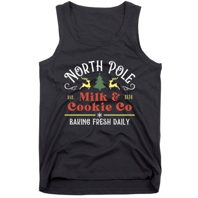 Vintage Christmas Company North Pole Milk And Cookie Co Tank Top