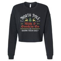 Vintage Christmas Company North Pole Milk And Cookie Co Cropped Pullover Crew