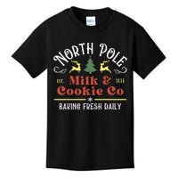 Vintage Christmas Company North Pole Milk And Cookie Co Kids T-Shirt