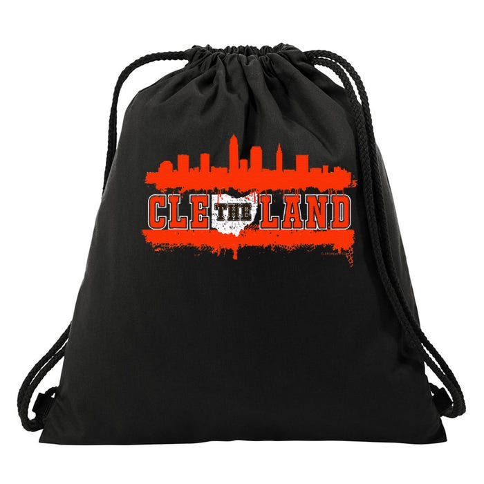 Vintage CLE Cleveland Skyline Drawstring Bag