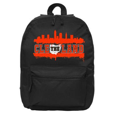 Vintage CLE Cleveland Skyline 16 in Basic Backpack