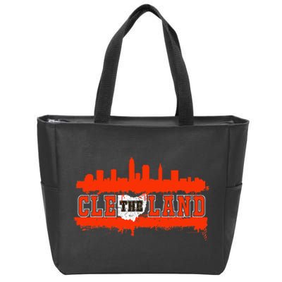 Vintage CLE Cleveland Skyline Zip Tote Bag