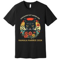 Vintage Childless Cat Ladies For Kamala Harris 2024 Election Premium T-Shirt