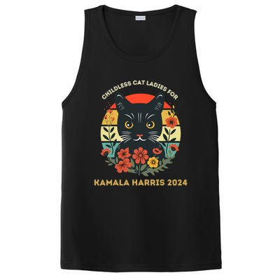 Vintage Childless Cat Ladies For Kamala Harris 2024 Election PosiCharge Competitor Tank