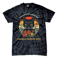 Vintage Childless Cat Ladies For Kamala Harris 2024 Election Tie-Dye T-Shirt