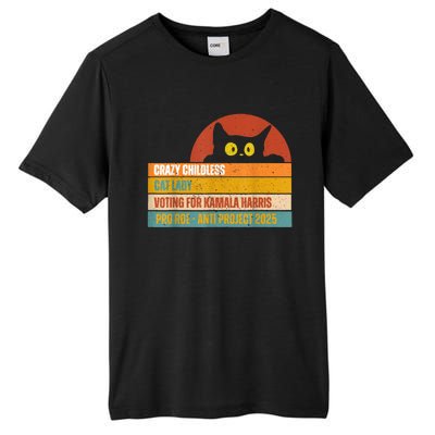 Vintage Childless Cat Ladies For Kamala Harris President 47 Tall Fusion ChromaSoft Performance T-Shirt