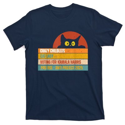 Vintage Childless Cat Ladies For Kamala Harris President 47 T-Shirt