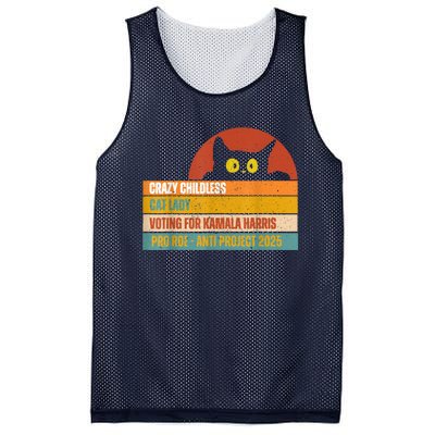 Vintage Childless Cat Ladies For Kamala Harris President 47 Mesh Reversible Basketball Jersey Tank