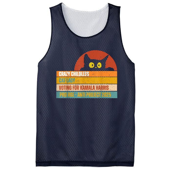 Vintage Childless Cat Ladies For Kamala Harris President 47 Mesh Reversible Basketball Jersey Tank