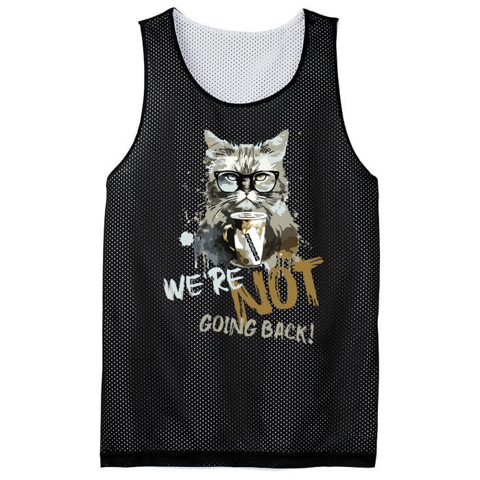 Vintage Childless Cat Lady WeRe Not Going Back Mesh Reversible Basketball Jersey Tank