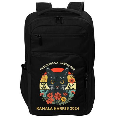 Vintage Childless Cat Ladies For Kamala Harris 2024 Election Impact Tech Backpack