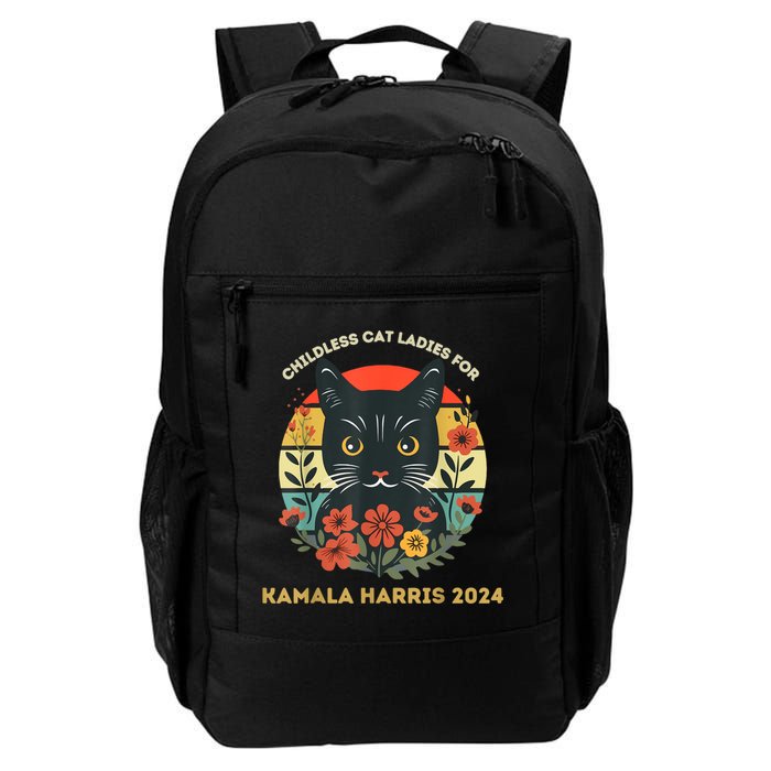 Vintage Childless Cat Ladies For Kamala Harris 2024 Election Backpack