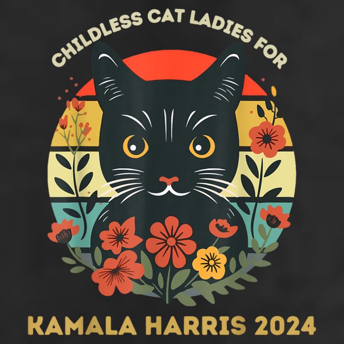 Vintage Childless Cat Ladies For Kamala Harris 2024 Election Beanie
